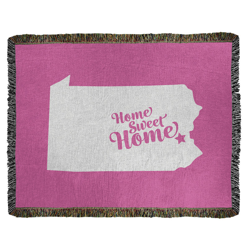 Jeté en coton tissé allentown doux, l 60 po x L 80 po, Rose
