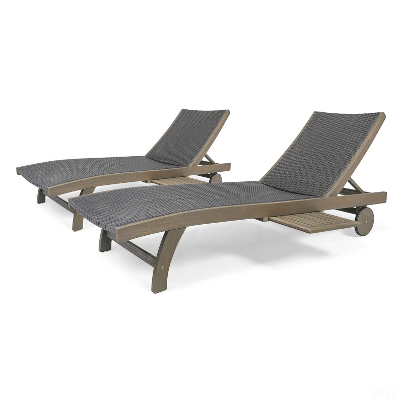 BANZAI CHAISE Longe avec plateau, Gris