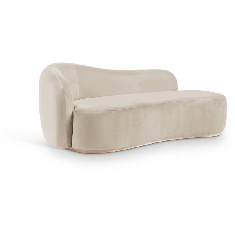 Chaise rembourrée en velours Gustavo, Velours crème