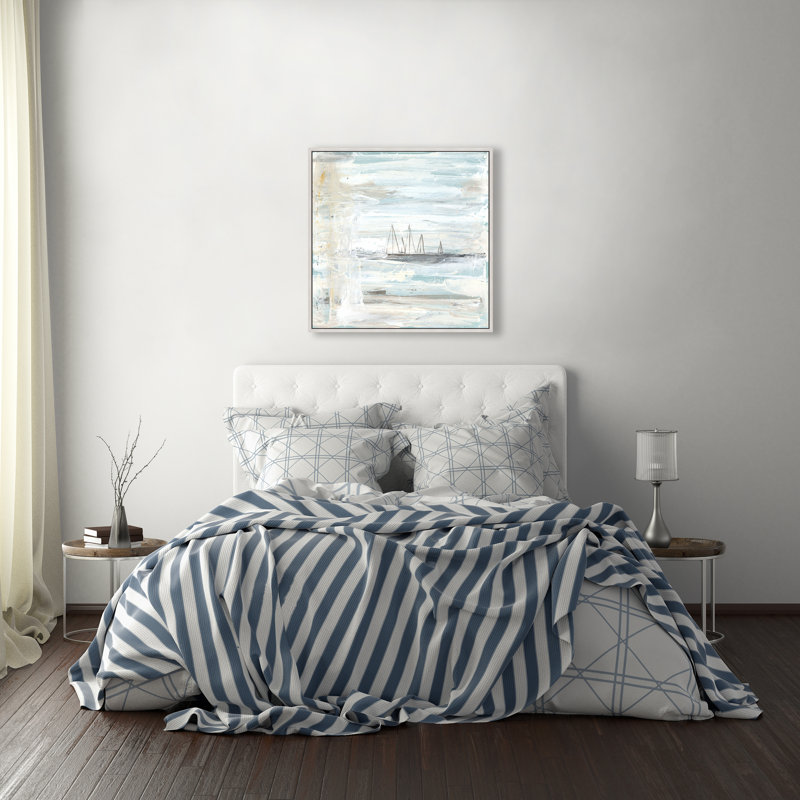 «Off to Sea III» par David Erickson - peinture sur toile tendue, Image au gel brossé, H 37,75 po x l 37,75 po