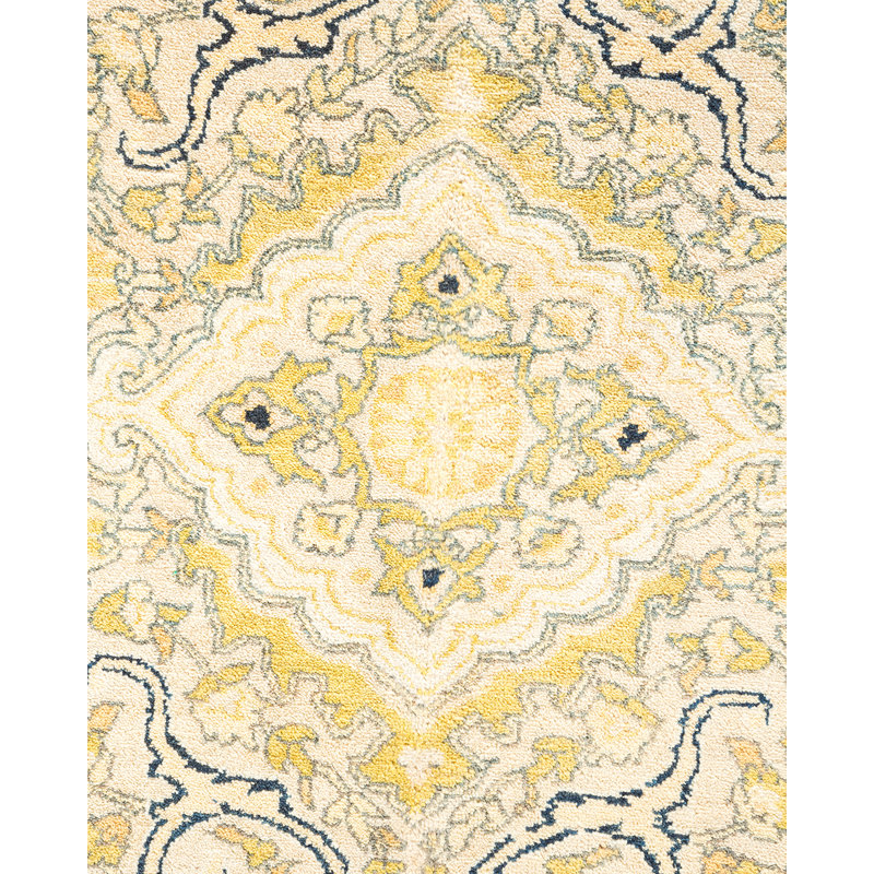 Tapis sable noué à la main de conception unique 8 pi x 17 pi 5 po Keller