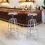 Ensemble de 2 tabourets de bar industriels, tabourets de bar ronds à quatre pieds pivotants réglables, chaises de bar à hauteur de comptoir sans dossier pour la cuisine-40066143