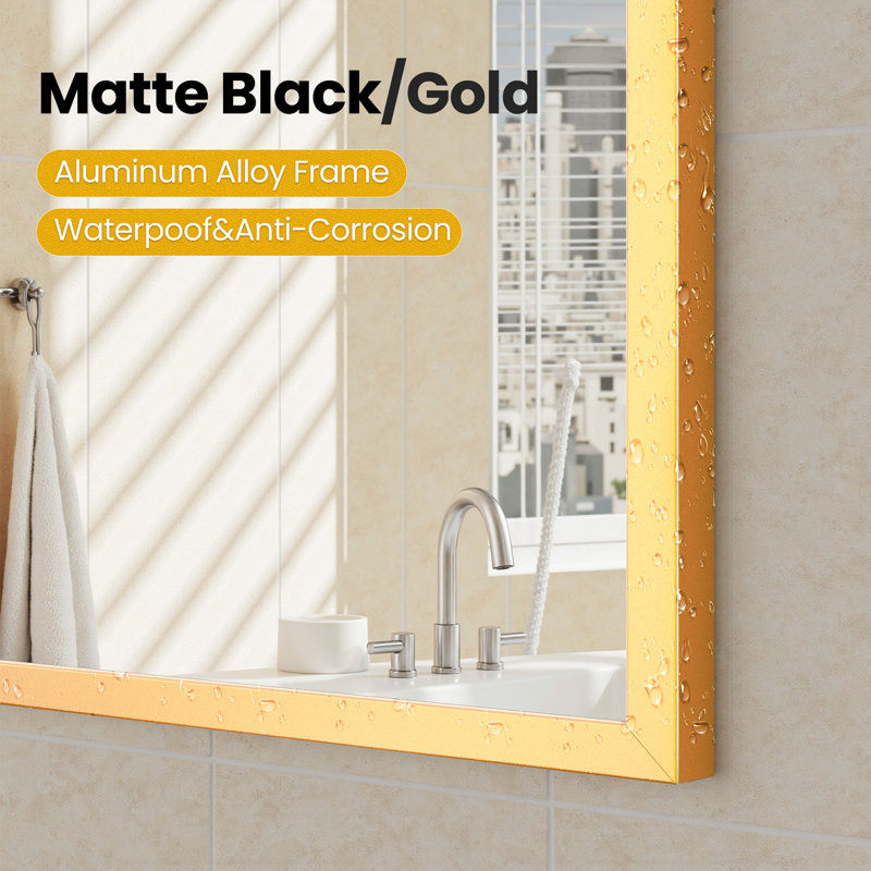 Dochas Aluminum Arch Mirror, Gold, 30" x 22"