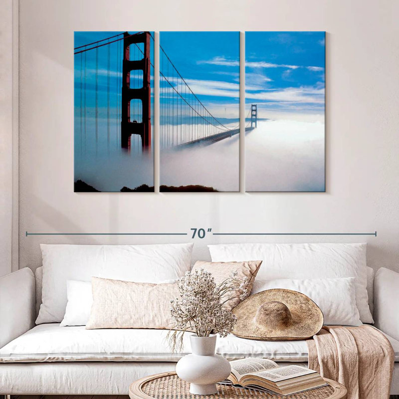 Lilie Golden Gate Bridge dans la brume, H 32 po x l 50 po