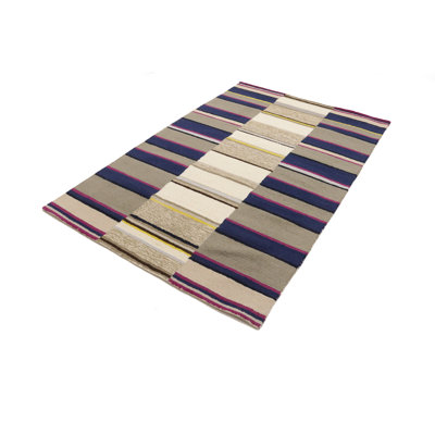 Jaydelyn Stripes Hand-Tufted Modern Rectangle 5' X 8' Area Rug Multicolored
