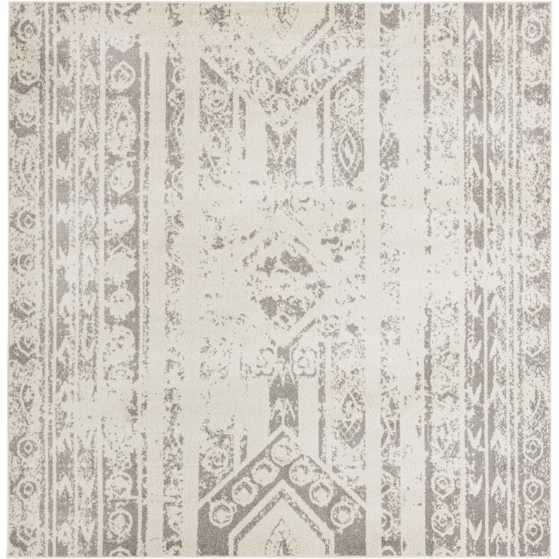 Geometric Indoor Rug, Square 9'10"