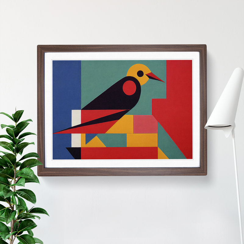 Overwhelming Abstract Bird - Framed Print, 34cm H x 46cm W x 2cm D, Walnut
