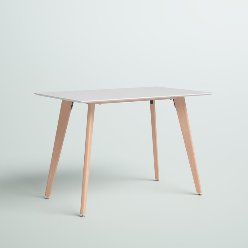 Durflinger Solid Wood Base Dining Table, White, 29.5" H x 31.5" L x 47.2" W