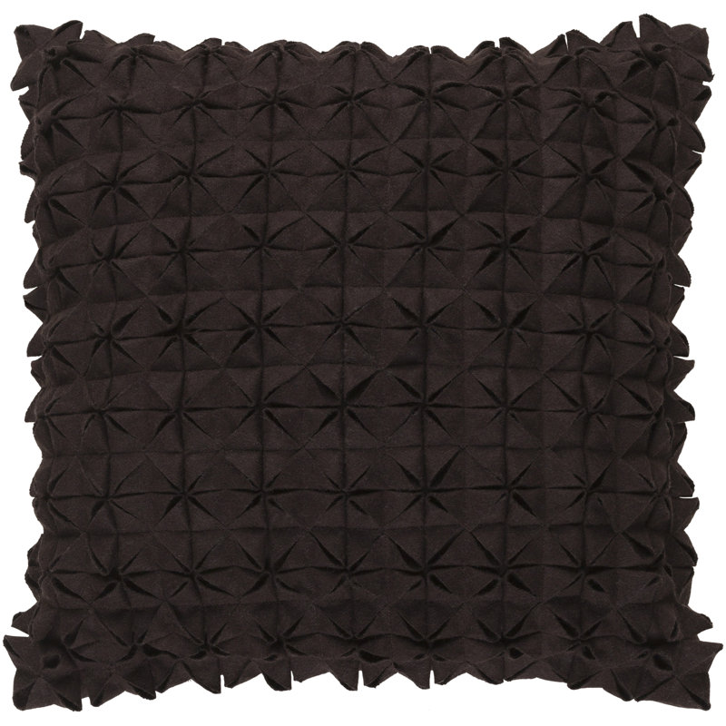  Wool Throw Pillow, 18" H x 18" W x 4" D, Black, Polyester