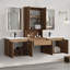 Meuble-lavabo double 72 po avec armoire supérieure, meuble-lavabo, lavabo en céramique et conception sans poignée 72 po-126124087