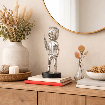Sculpture décorative en aluminium pour décoration intérieure - objet de table - 5 x 5 x 13 po