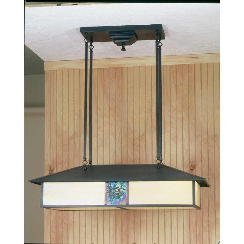 Luminaire suspendu linéaire à 4 lumières pour table de billard Winter Pine