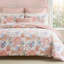 Ensemble de literie pour grand lit à motif floral rose 100% coton à motif de feuilles vertes Ensemble de housse de couette 3 pièces super doux et respirant avec fermeture à glissière et attaches de coin-123190622-123190624