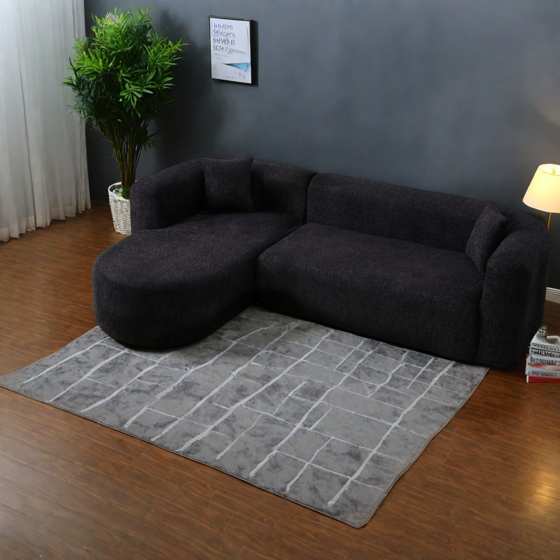 Compression Sectionals, 109 Inch Chenille L Shaped Modern Sofa for Home