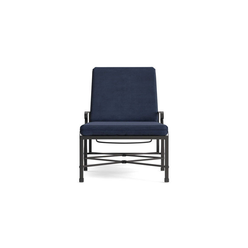 Venetian Outdoor Chaise Lounge, Textured Pewter, Fusion Neptune
