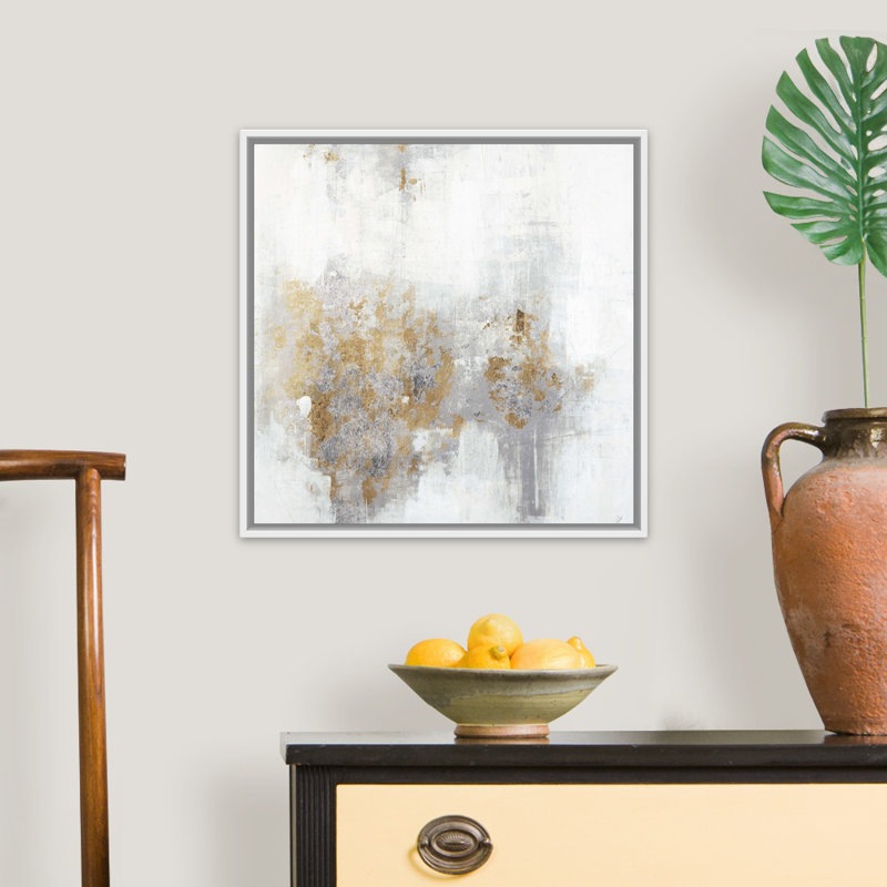 «Cali Gold III» par Joshua Schicker, reproduction sur toile, Cadre flottant blanc, H 22 po x l 22 po x P 1,75 po