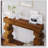 Geometric Block Stacked Wood Console Table