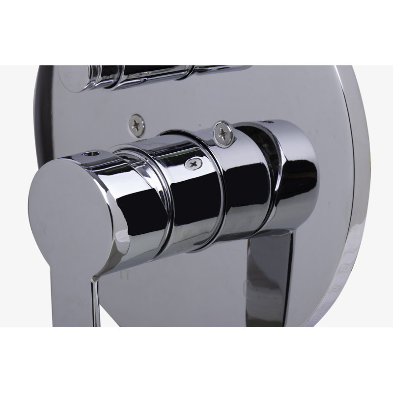 Mitigeur de soupape de douche avec poignée ronde et inverseur, Chrome poli