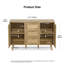Buffet Mid-Century avec 3 tiroirs et 2 portes en rotin