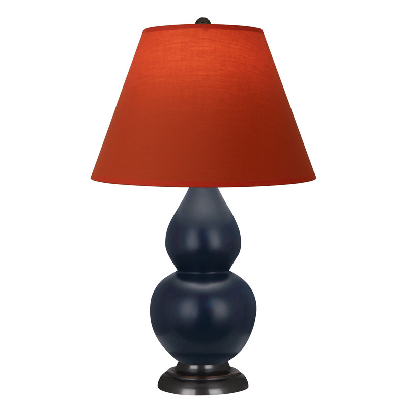 Petite lampe d'appoint à double gourde, Bleu marine mat / bronze, Noir / Rouge