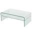 Table basse en verre cintré de 12 mm avec tablette en verre de 8 mm