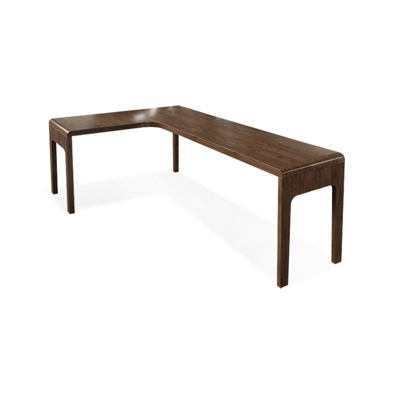 Bureau rectangulaire en bois massif brun clair, H 29,53 po x l 78,74 po x P 55,12 po, Retour à gauche