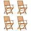 Yasin 4 - Person Acacia Wood Patio Dining Set with Round Table