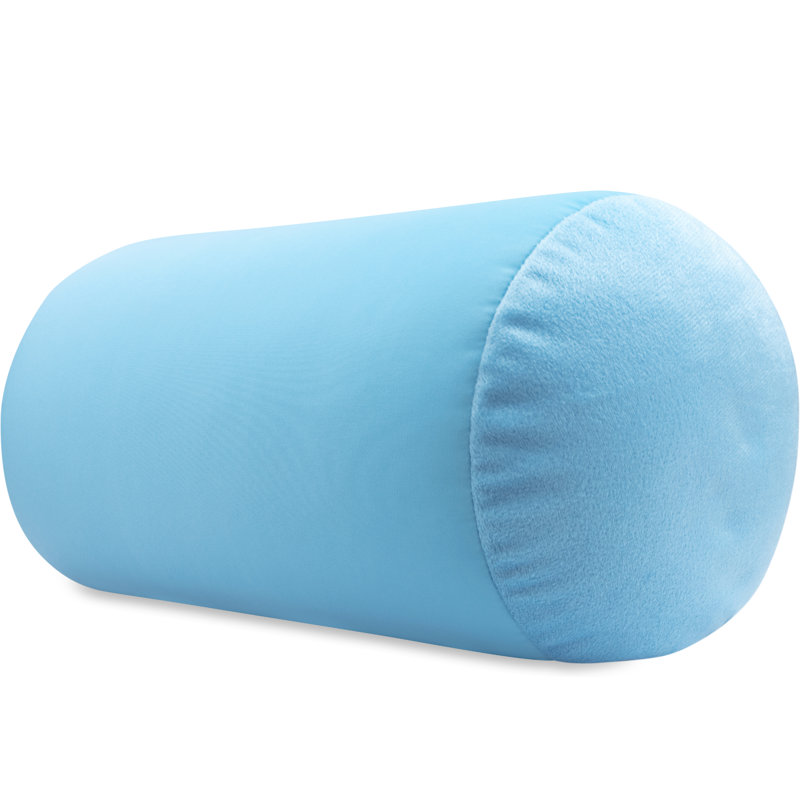 Microbead Bolster Neck Roll Pillow, Sweet Baby Blue