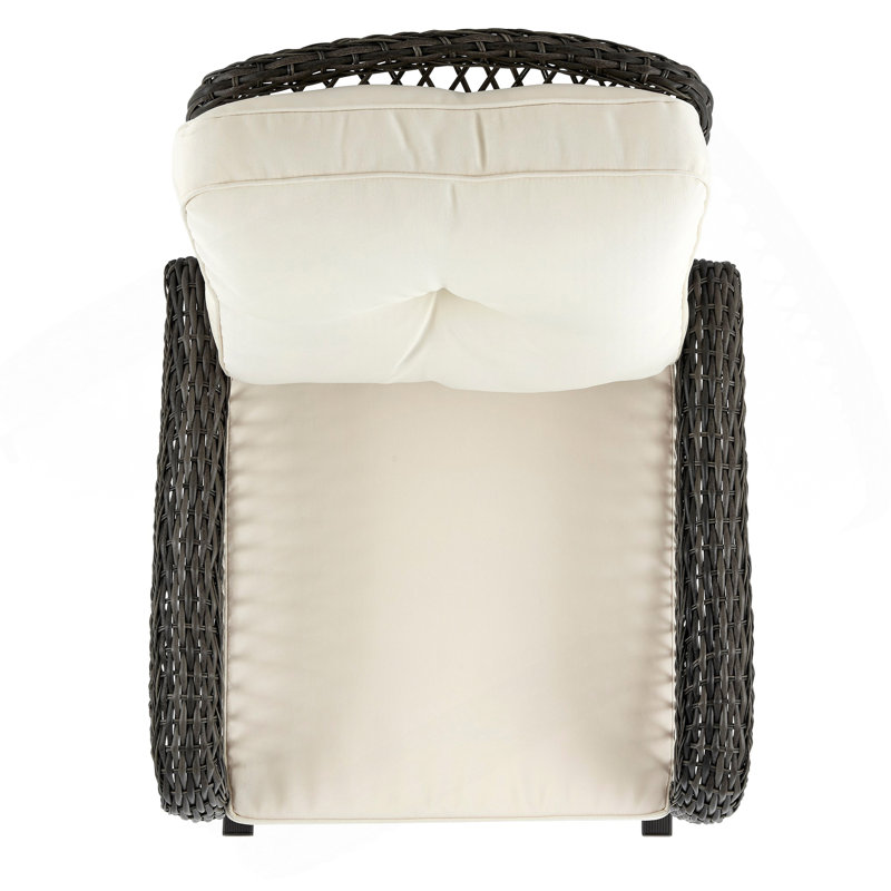 Chaise berçante rembourrée Fruttuo crème et noire
