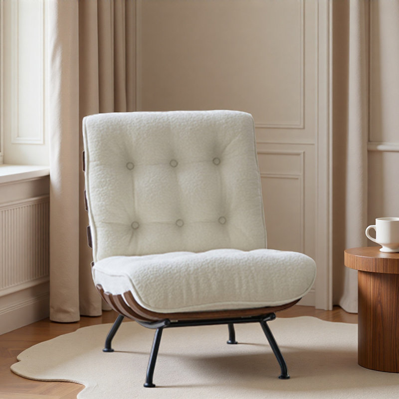 Chaise de loisirs simple rétro., Crème, crème