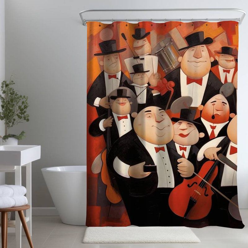Shower Curtain MU50 – Polyester Shower Curtain, Dye Sublimation Print, 71" W × 74" L