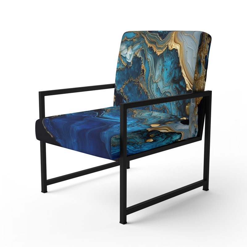 Crillon - Fauteuil d'appoint rembourré en marbre, Noir, noir, noir, noir