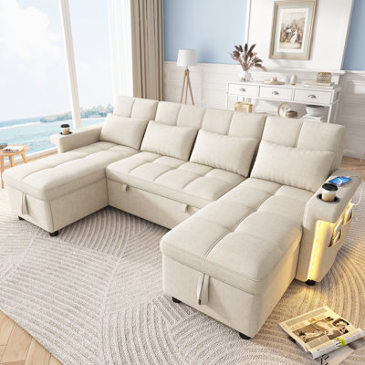 Chenille Chaise End Sofa