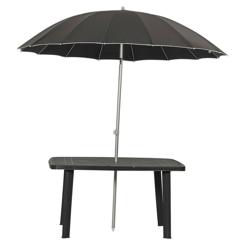 Ajeta 220cm Market Parasol, Black