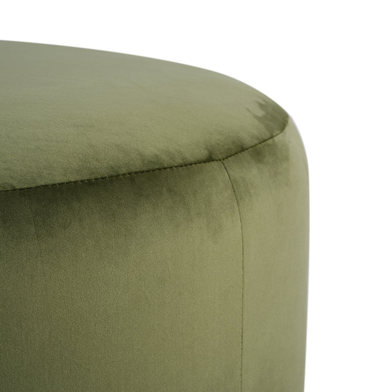 Olive Velvet Round - 16.2 Inches High, 30.15 Wide, Function As Footrest Or Side Table, Luxury Appearance Tall, Work Comfort And