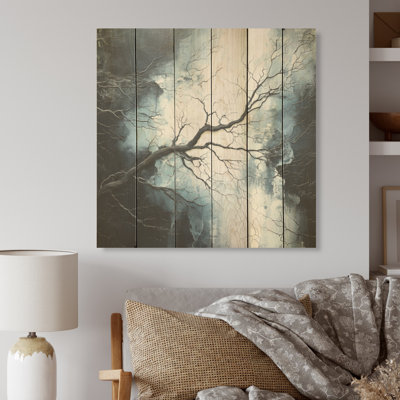 River Embrace - Forest River, art sur bois de pin naturel