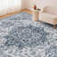 Tapis d'intérieur lavable en machine à motif floral bleu vintage, ultra-doux et à poils courts-1244044671