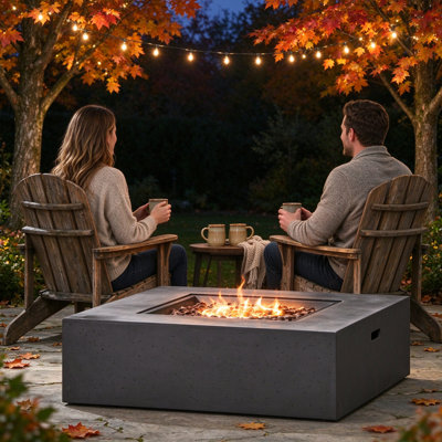 `Foyer de table au propane carré de 50 000 BTU, table de foyer d'extérieur au gaz pour terrasse, couvercle de réservoir non inclus '