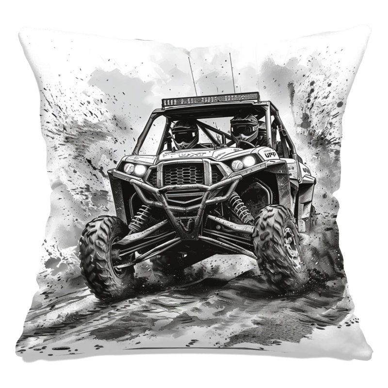 Coussins décoratifs Off Road, 14 X 14 pouces, Noir anthracite foncé