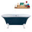 Baignoire de trempage sur pieds 60 "avec drain, pattes et plateau en bambou 60" Streamline-90706727-90706726
