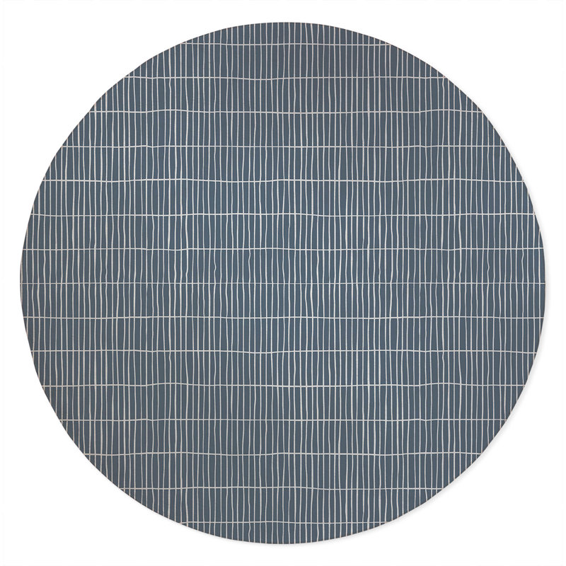 Snow Fence Non-Slip Outdoor Rug, Round 5'