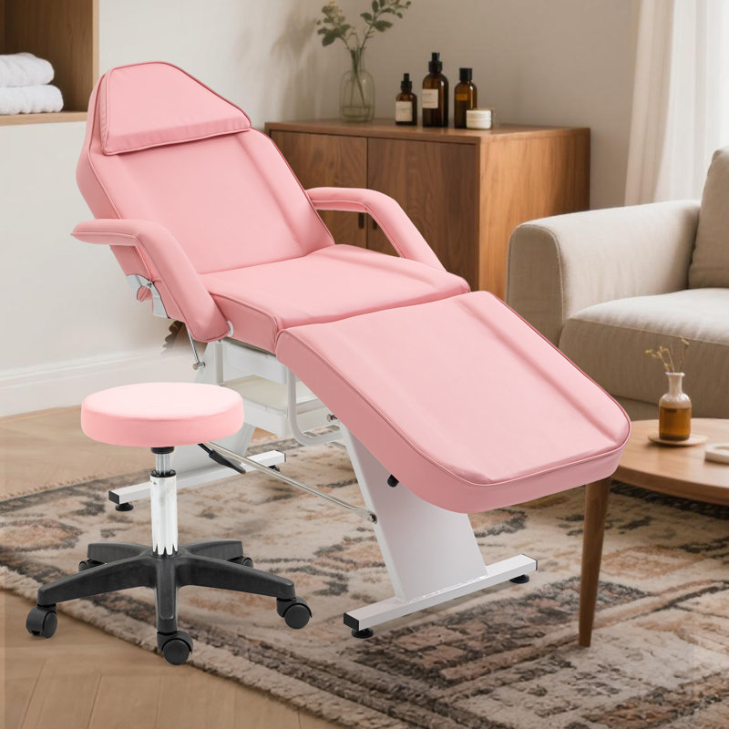 73" Professional Massage Table Lash Bed Beauty Spa Facial Salon Tattoo Adjustable Massage Bed Recliner With Hydraulic Stool