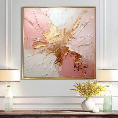 Gold And Pink Paint Fusion - Abstract Painting Framed Prints