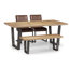 Armor Oak Solid Wood Top Metal Base Dining Table-64595438