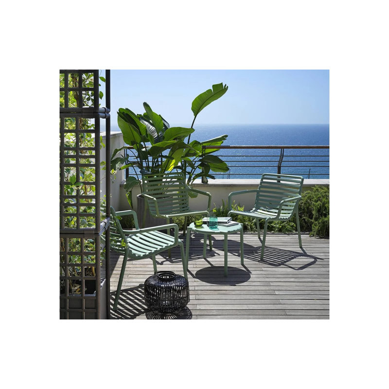 Doga Outdoor Round Bistro Table, Tobacco