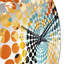Horloge murale abstraite multicolore Feather Fury-101233655