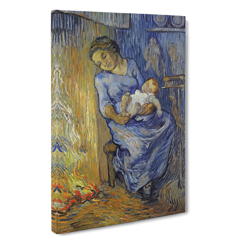 Mother With Child by Vincent Van Gogh - Wrapped Canvas, 76cm H x 50cm W x 3cm D