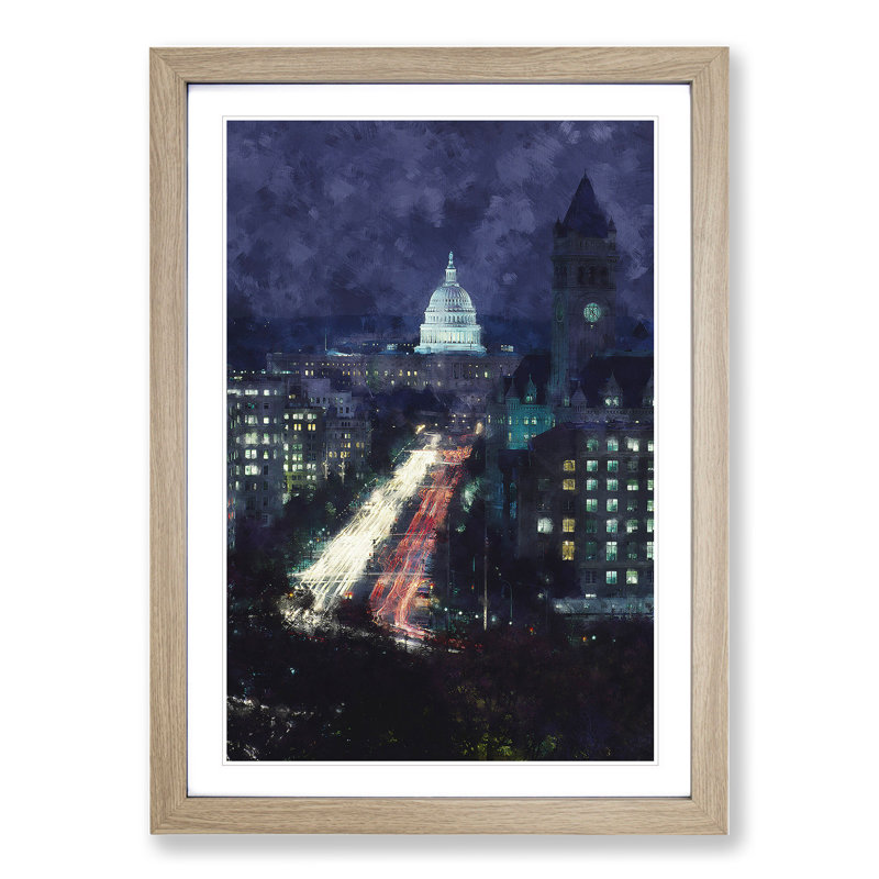 Pennsylvania Avenue in Washington - Framed Print, Oak Framed, 65cm H x 48cm W x 2cm D