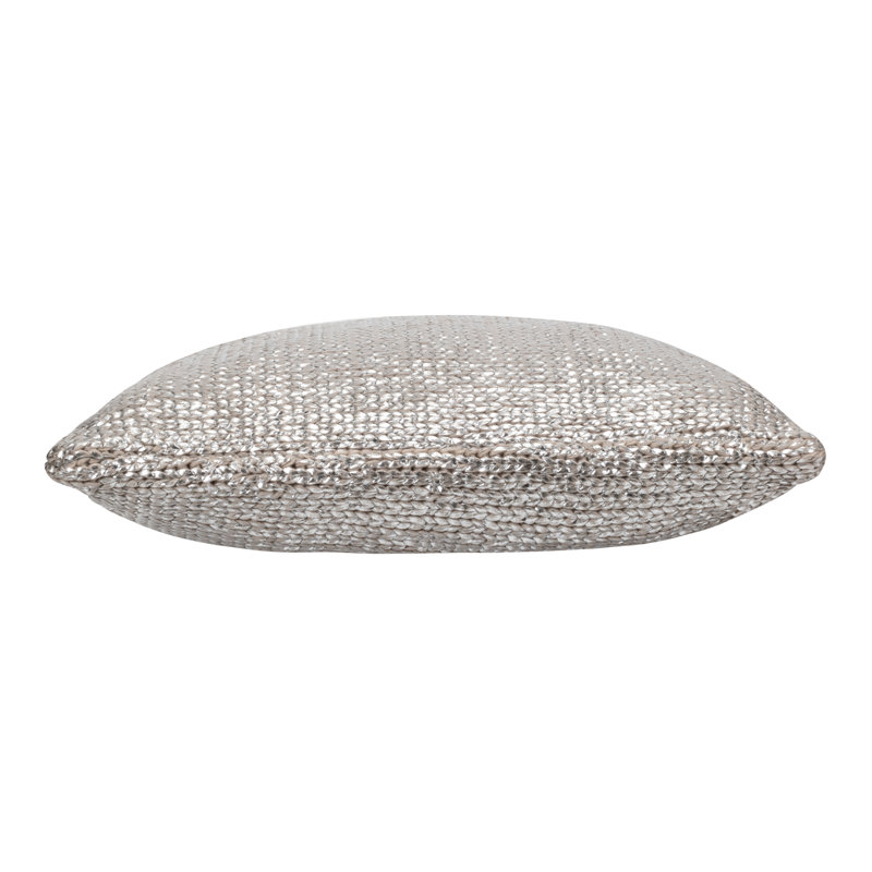 Oreiller en tricot acrylique Piper, Argent