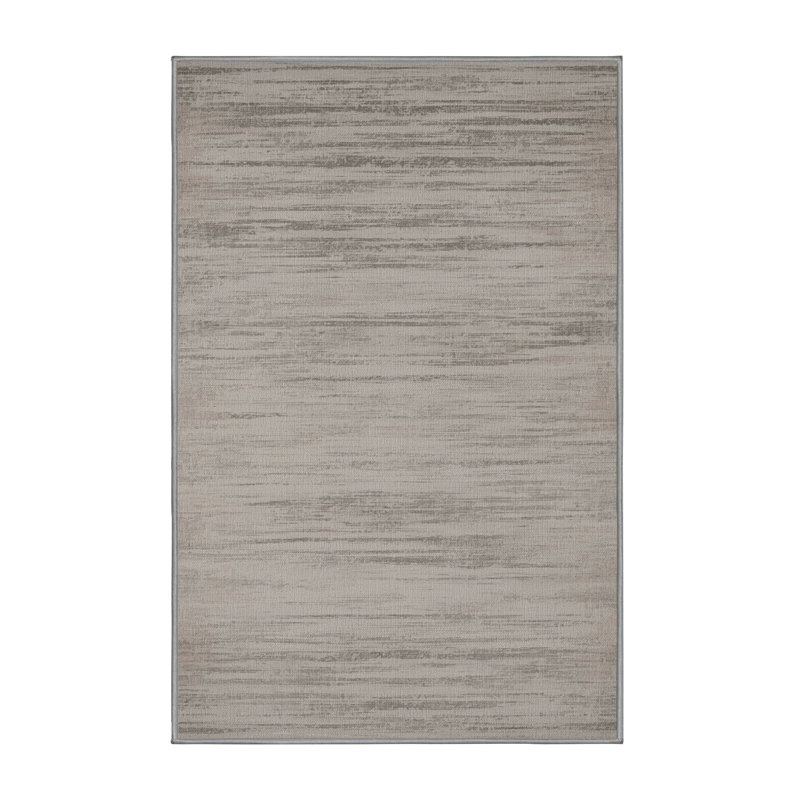 Machine Washable Abstract Gray Area Rug, Rectangle 2' x 3'